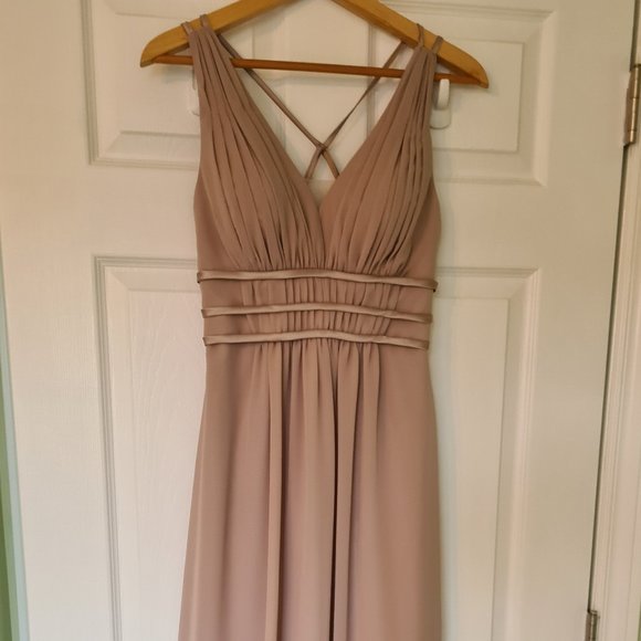 Elegant Grecian-style Vintage rose chiffon bridesmaid dress style# 9260 - Picture 2 of 7